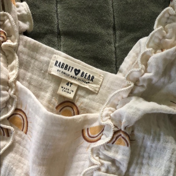 Muslin Ruffled Dress with Rainbow Pattern - Picture 2 of 5